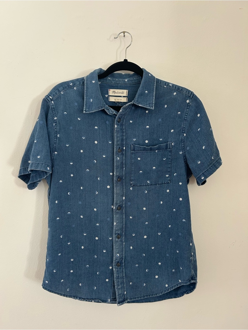 Madewell Perfect Fit Cotton Short-Sleeve Button-Up Shirt Size Medium